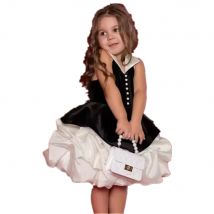 Customized Elegant Black Flower Girl Dress for Wedding With Bow Sleeveless Kids Birthday Ball Gown First Holy Communion Gown