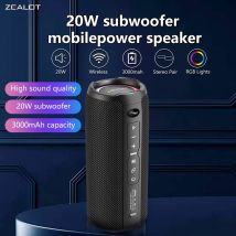 Bezprzewodowy głośnik Zealot S49 pro, przenośny głośnik subwoofera do użytku na zewnątrz, wodoodporny IPX 6, podwójne parowanie, 3000 mAh.