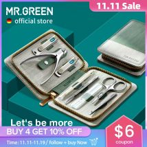 MR.GREEN Set manicure Set pedicure Tagliaunghie Strumenti professionali per tagliaunghie in acciaio inossidabile con kit custodia da viaggio