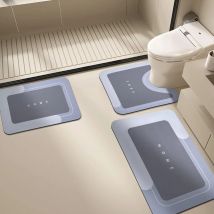VIKAMA 3 pz semplice diatomio fango bagno tappetino a forma di U luce di lusso assorbente antiscivolo tappetino di scarico tappeto