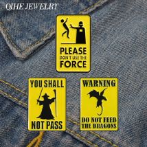 Witch Metal Warn Signs You Shall Not Pass Enamel Pins Custom Punk Gothic Decorative Brooches Backpack Lapel Badges Jewelry Gifts