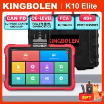 2025 KINGBOLEN K10 Elite Tutti gli strumenti diagnostici del sistema Codifica ECU 40+ Servizio CANFD FCA Bidirezionale OBD2 Scanner Mappa topologica