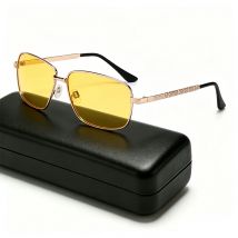 Rectangular Men Women Polarized Sunglasses Brand Design Fashion Retro Vintage Night Vision Driving Fishing Yellow Sun Glasses