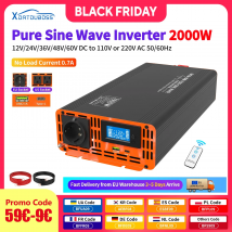 DATOUBOSS PSW Inverter 12v 220v 2000w DC 12V 24V 36V 48V 60V a AC 110V-220V Potenza di Picco 4000W Dissipazione del Calore Interno TypeC