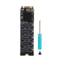 Karta adaptera M.2 NVME PCI-E PCIE X4 X8 X16 na 6-portową kartę 3.0 SATA Riser III ASM1166 6GB/S Rozszerzenie serwera PC Komputer