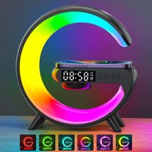 LED Smart Wake Up Light RGB Nachtlicht mit drahtlosem Lautsprecher 15W kabellose wiederauf ladbare Schreibtisch lampe für Schlafzimmer Nachttisch Spielzimmer