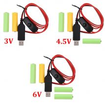 Universal 3/4,5/6V AA AAA Batterie USB Netzteil Ersetzt AA/AAA Batterie Ersatz Kabel für Uhr Spielzeug Licht LED Mit Schalter