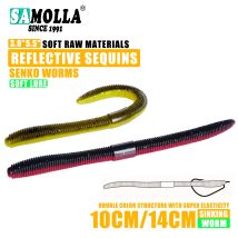 10 cm/14 cm 10/15 pz/borsa Esca Morbida Senko Verme Stravagante Bastone Verme Esche Leurre Souple Wobblers Per Tutti I Pesci Pesca Bass Fishing Lure