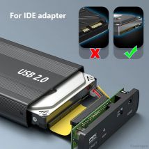 IDE-Festplattengehäuse für 3,5 2,5 Zoll IDE HDD SSD USB zu IDE HD Externes Metallgehäuse Festplattenbox mit Netzteil