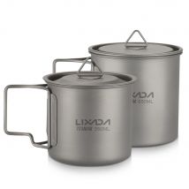 Lixada tazza ultraleggera in titanio tazza 300/350/550/650ml/750ml tazza d'acqua all'aperto Picnic tazza d'acqua stoviglie con manico pieghevole