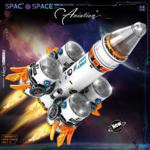 Shuttle Satellite Rocket City Bausteine Raumstation Saturn Astronaut Figur Mann Bricks Set Geschenk für Jungen