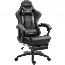 Dowinx Gaming-Stuhl, ergonomischer Büroliegestuhl für Computer mit Massage-Lendenwirbelstütze, E-Sport-Gamer-Stühle aus PU-Leder
