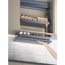Smart Pull Down Cabinet Organizer Touch Control Lift Shelf LED Upper Storage Senior Handicap High Ceiling Kitchen Accessory Plus