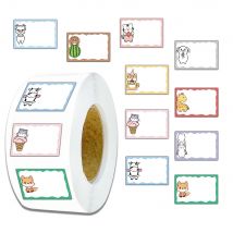 500 Stück Tier weiß Hintergrund Name Aufkleber Cartoon Aufkleber selbst klebende Klassifizierung Aufkleber können Studenten etiketten schreiben