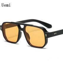 Neue Retro Doppel Brücke Quadrat Sonnenbrille Für Frauen Männer Mode Luxus Design Nieten Sonnenbrille Trend Shades UV400 Brillen