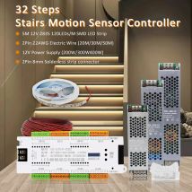 PIR 32 Channel Stair LED Strip Motion Sensor Controller DC 12V 24V Night Light Automatic Indoor Stairway Flexible LED Tape Lamp