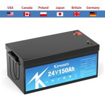 Batteria 24V 150Ah LiFePO4 con 100A BMS integrato per camper Sistemi di energia eolica solare Scooter Tricicli Barche Campeggio Marine