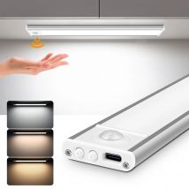 Akumulator o dużej pojemności, ładowany przez USB, listwa oświetleniowa LED, aluminiowa, z czujnikiem ruchu, magnetyczna, do schodów, szafy, lampka nocna.