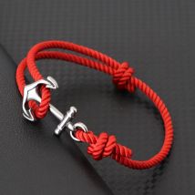 Marine-Stil Anker-Armband für Männer, handgefertigt, verstellbar, Güteklasse A, String-Armband, Strand, Surfen, Wickelarmband, Fahrradzubehör