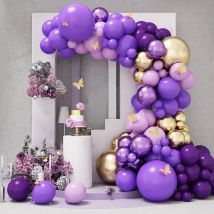 Lila, golden, Ballon bogen Kit, Geburtstags feier, Junggesellen abschied, Hochzeit, Braut dusche, Jubiläums feier Dekoration Baby party