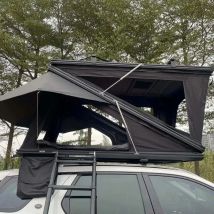 DrunkenXp Z-förmiges Aluminium-Hartschalen-Zelt aus wasserdichtem Ochsenstoff mit großem Raum für Camping, Auto, Dach