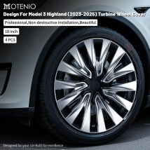 Set di 4 cappucci ruota Design stile turbina da 18 pollici per Tesla Model 3 Highland (2023-2026) Sostituzione coprimozzo prestazioni per Tesla