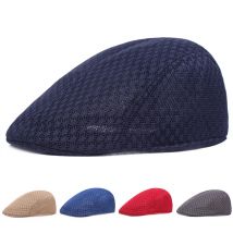 2023 New Summer Casual Beret Hat Unisex Mesh Flat Caps Newsboy Style adjustablr Fashion Breathable Summer Hat for Women Men Caps