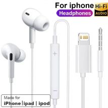 Auricolari originali per Apple iPhone 14 Pro Max Lightning Cuffie 13 12 11 Mini X XS XR SE 6 7 8 Plus Auricolari in-ear cablati