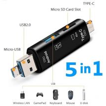 5 in 1 Multifunzione Usb 2.0 Tipo C/Usb/Micro Usb/Tf/SD Lettore di schede di memoria Adattatore per lettore di schede OTG Accessori per telefoni cellulari