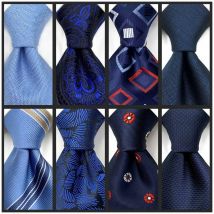 Hot Blue Luxury Ties for Men Paisley Business Neckties Wedding Suit Formal Dress School Accessories Dropshipping Silk Blend