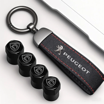 Auto Pneumatico Valvola Della Ruota Tappi di Copertura Della Pelle Scamosciata Auto Portachiavi Anello Portachiavi Per Peugeot 206 307 308 3008 207 208 407 408 508 2008 5008 301