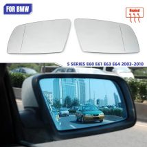 Left&Right Side Heated Wing Mirror Glass Wide Angle Rearview Mirror For BMW 5 Series E60 E61 E63 E64 2003-2008