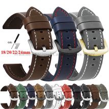 Cinturino in pelle vintage per cinturino Omega per cintura Seiko 18mm 20mm 22mm 24mm cinturino esercito sport braccialetto da uomo per Smartwatch