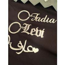 Women's Men'S Keychain Personalized Font Laser Cut Text Customized Stainless Steel Durable Keychain Creative Valentine'S