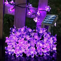 Solare VIOLA/BLU/CARM/COLORE Cherry Blossom Garden Flower Luci Ghirlande Luci della stringa Solare Esterna Impermeabile Christma Deco