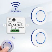 RF 433MHz Bezprzewodowy włącznik światła 220V 110V 10A Sterownik przekaźnika Mini okrągły przycisk Panel ścienny Zdalne sterowanie do lampy LED