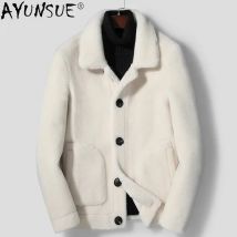 AYUNSUE 2021 Winter Jacke Männer 100% Wolle Pelz Männlichen Herbst Mäntel Herren Kleidung Doppel-seite Tragen Jacken Ropa hombre LXR862