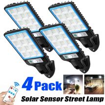 1 ~ 4PCS Luci solari per esterni con 3 modalità Sensore di movimento impermeabile Illuminazione di sicurezza Lampada da parete a LED per giardino 108/117COB