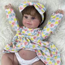 20 Zoll Maddie Voll silikon Vinyl wieder geborene Puppen Mädchen wasch baren Körper Neugeborene Puppe mit verwurzelten Haaren beste Weihnachts geschenk für Kinder