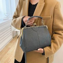 Mode Frauen Clip Taschen Pu Leder Tasche Handtasche weibliche Kuss Schloss Tasche Luxus Vintage Cross body Geldbörse Taschen Umhängetasche für Frauen