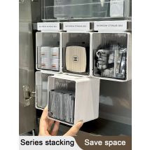 Transparent Bathroom Cotton Stick Makeup Cotton Bathroom Pull-Out Storage Drawer Style Storage Box Under The Mirror Cabinet