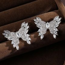 Zakol Luxus glänzend aaa Zirkonia Schmetterling Ohrringe für Frauen Charme Hochzeits schmuck Weihnachts geschenke neu