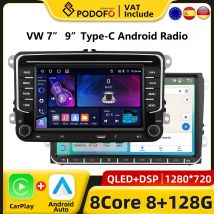 Podofo 7 "9" CarPlay Android Radio samochodowe do Volkswagen VW Golf Passat JETTA Skoda SEAT Inteligentny system samochodowy 2din GPS Radio samochodowe