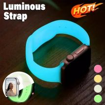 Leuchtendes Silikonarmband für Apple Watch Band Ultra2 Sport Loop Armband für Iwatch 10 9 8 7 6 5 4 Se 49/46/45/41/42/44/42/40/38 mm