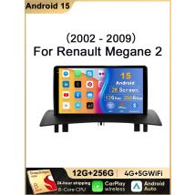 Android 15 For Renault Megane 2 2002-2009 2K QLED Android Car Radio Multimedia Video Player GPS Stereo CarPlay 4G Navigationv BT