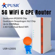 PUSR Global 4G/5G Dual Band WiFi6 AX3000 CPE Router SIM-Kartensteckplatz Qualcomm IPQ5018 4*Gigabit-Ports FWA Bis zu 3000 Mbit/s U200