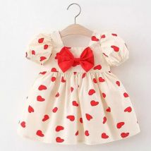 Mädchen Sommer Baby Kleid reine Baumwolle große Schleife Ärmel flauschige Prinzessin Kleid 0-5 Jahre altes Baby Mädchen Geburtstag Eucharistie Party kleid