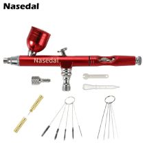 Airbrush Werkzeug Dual Action Gravity-Feed 0,3mm Düse Spritzpistole Kuchen Dekorieren Pinsel Für Nagel Maniküre Mit Schlüssel Stroh