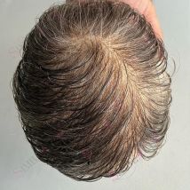 Szary Brązowy Blond 440 #   1B65 Pełna Szwajcarska Koronka Oddychający Tupecik Męski Wybielane Węzły Czarny 100% Ludzkie Włosy Naturalna Linia Włosów Proteza