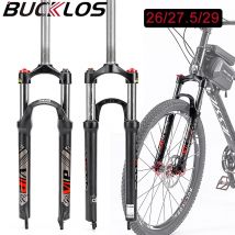 BUCKLOS horquilla delantera de bicicleta 26 27,5 29 pulgadas horquilla MTB 9*100MM QR horquillas de bicicleta de montaña suspensión de aleación de aluminio horquillas de bicicleta